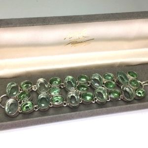 🔥FIRM PRICE🔥NWOT BICOLOR GREEN TOURMALINE GEMSTONES STERLING SILVER BRA